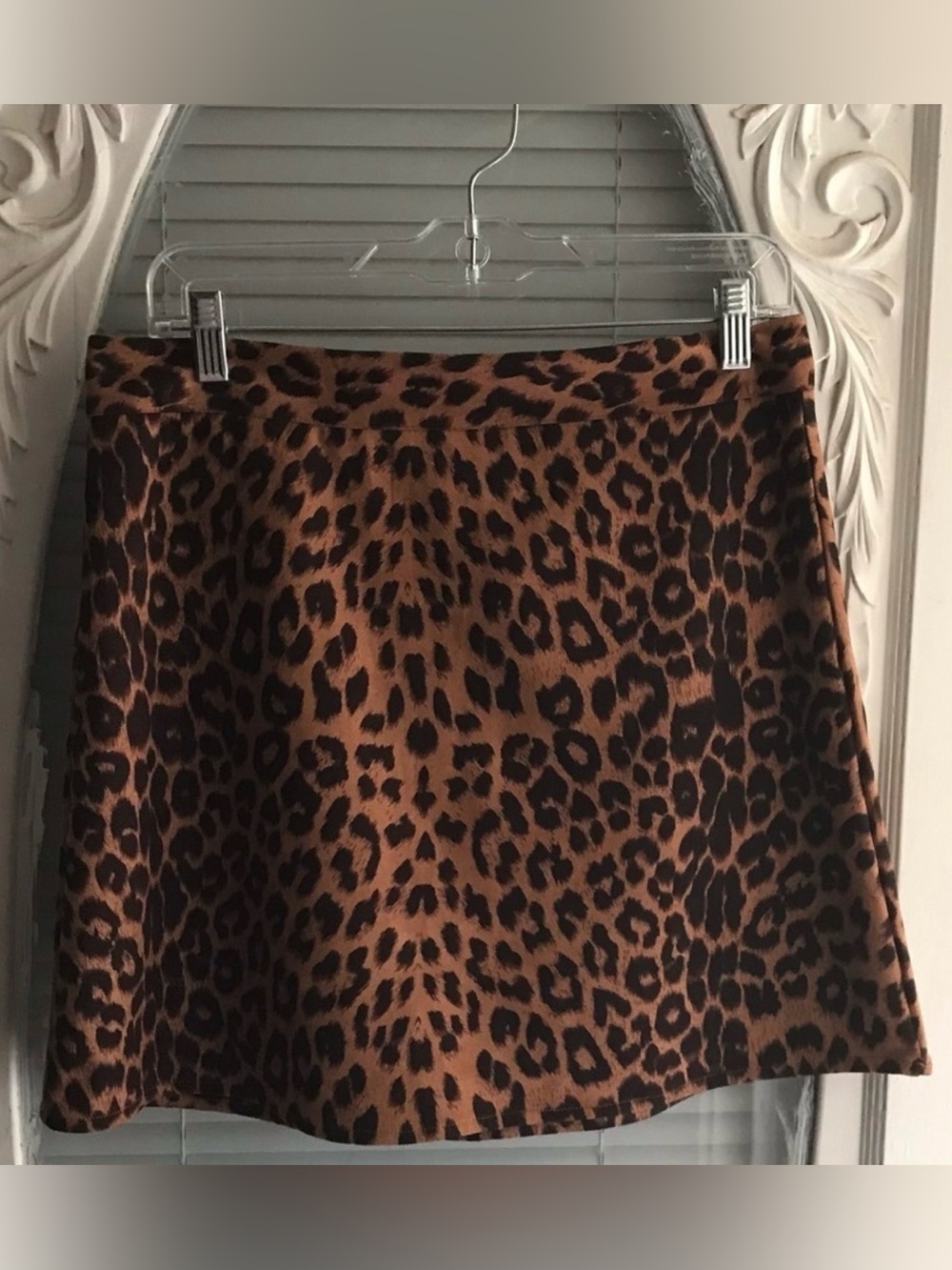 ADORA Brown and Black Leopard Print Mini Skirt